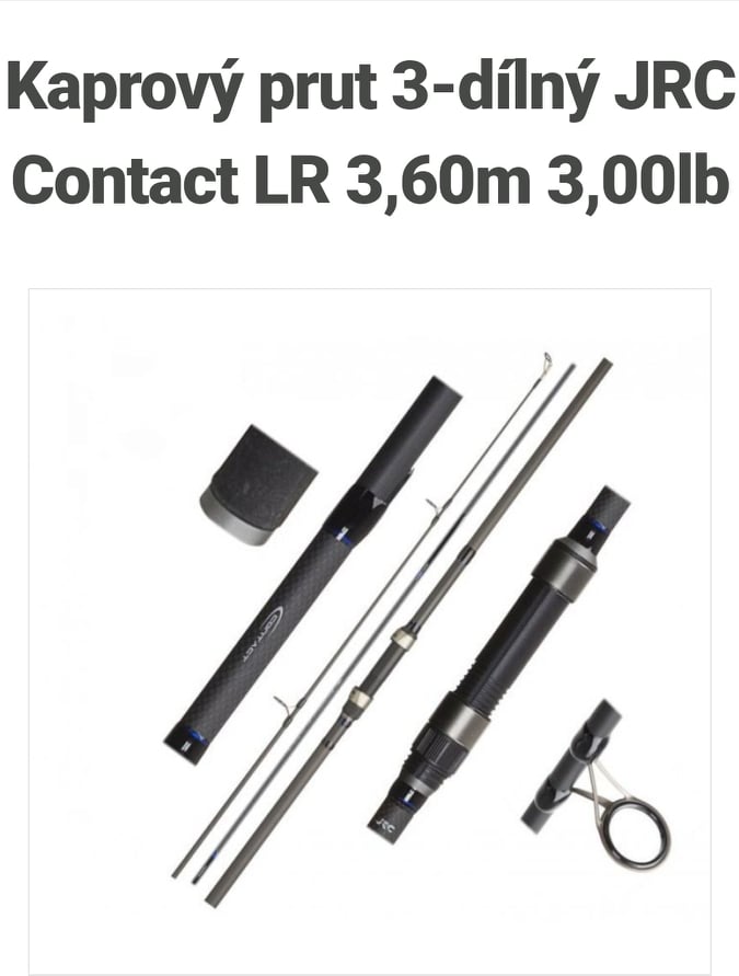 Kaprový prut 3-dílný JRC Contact 3,60m 3,00lb